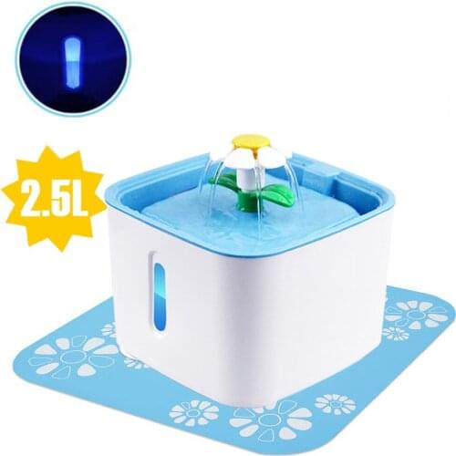 Automatic Cat Water Fountain Dog Feeders 2.5L LED Lighting Drink Bowl With 3 Pack Carbon Filters Water Dispenser For Cat Pet