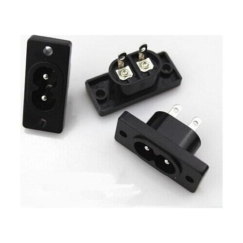 Free shipping 10Pcs/lot AC 250V 2.5A IEC320 C7 Socket Soldering Pins Power Connector IEC 320