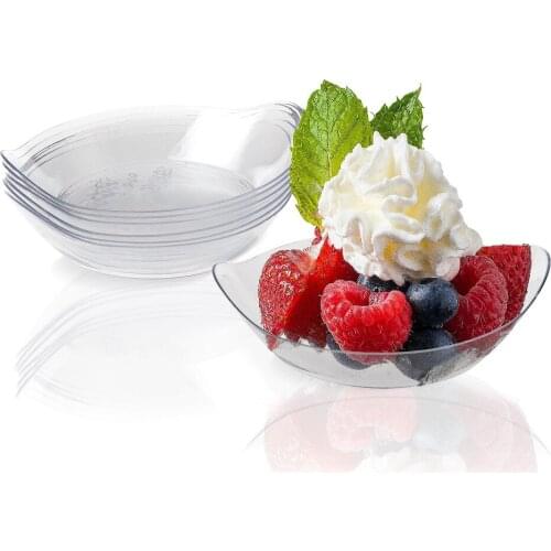 Free Shipping Party Supplies, Disposable Plastic Tableware, 80*25mm Mini Dessert Handled Dish/Plate, 100/Pack