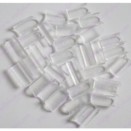 Free shipping 1000pcs Keratin Glue Nail U Tip keratin Transparent white (Finger protceter*2 heat protecter*2 & clip*1 for free)