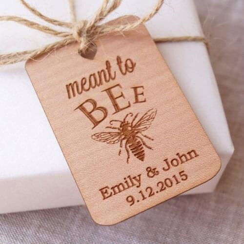 Meant to Bee wedding favor tags, honey favor tags, rustic gift wedding favor ，personalized engraved favor tags