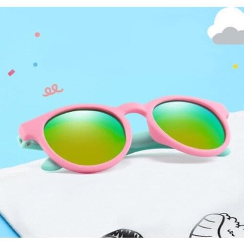 1PC Colorful Flexible Kids Sunglasses Polarized Boys Girls Round Sun Glasses Child Baby Eyewear Silicone Eyeglasses UV400