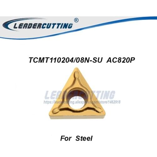 TCMT110204N-SU AC820P TCMT110208N-SU AC820P*10pcs Turning Carbide Inserts,Cutting Blades for Steel