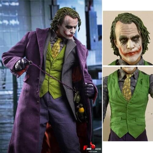 FIRE A030 Collectible 1/4 Scale 18" The Dark Knight Purple Coat J o k e r Action Figure Model for Fans Collection Gift