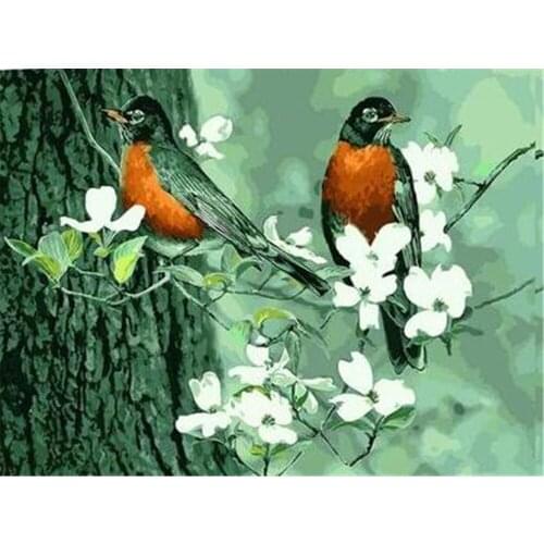 Bird Animal Printed Water-Soluble Canvas 11CT Cross Stitch Complete Kit Embroidery DMC Threads Sewing Craft Painting Adults