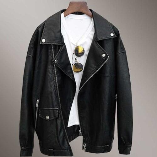 Veste femme 2018 new autumn fashion PU Leather Jacket Womens spring relaxed Plus size slim motorcycle leather jacket Parka WZ777