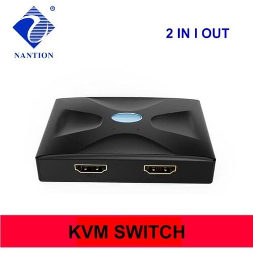 2x1 Hdmi-compatible KVM Switch 4K 2 Port USB KVM Switch 2 PC 1 Monitor KVM Switch Keyboard Mouse Share Support 4Kx2K 3D 1080P