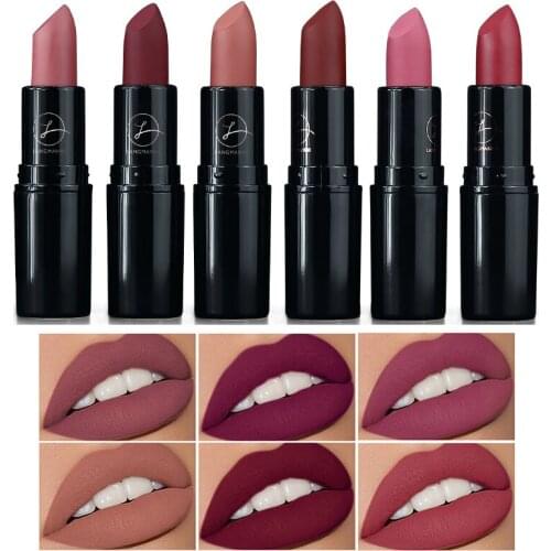 6 Kleuren Matte Lipsticks Waterdichte Matte Lippenstift Lip Sticks Cosmetische Gemakkelijk Te Dragen Matte Batom TSLM1