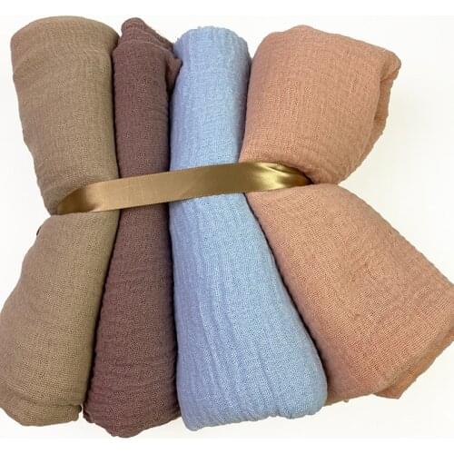 Fashion Women Muslim Crinkle Hijab Scarf Musulman Cotton Headscarf Islamic Hijab Shawls and Wraps Box set Foulard