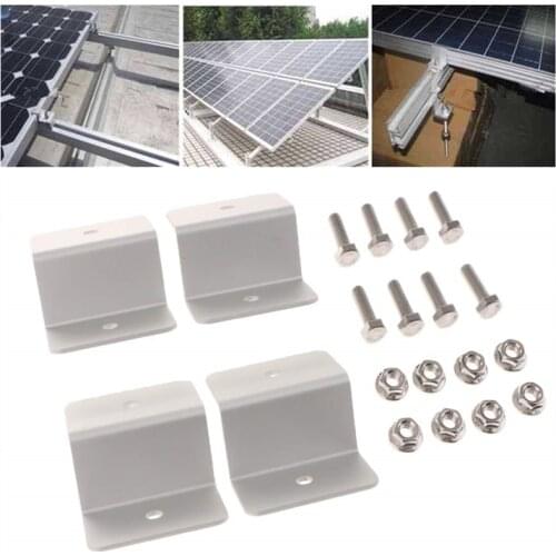 4 Sets Of Solar Panel Roof Mounting Z-Bracket Lock Washers For RV Boat Aluminum Alloy Caravan Truck Solar Accessories