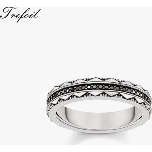 Ring Hieroglyphic Ornament Black Stones 2021 New Fine Jewelry 925 Sterling Silver Bijoux For Women Men Egyptian Style Gift