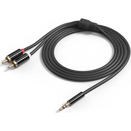 NEW-Jack 3.5mm to 2 RCA o Cable AUX Splitter 3.5mm Stereo Male to Male RCA Adapter 2 Speaker Cable 1m