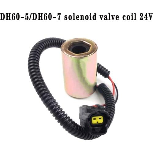 New excavator solenoid valve coil for DH60-5/DH60-7 solenoid valve coil 24V made in China