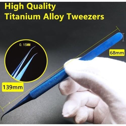 Titanium alloy tweezers Straight Curved Nail Tools Eyelash Extension Accurate Tweezers Excellent Closure Makeup Tools