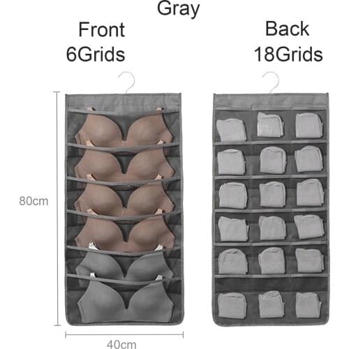 Hanging Bag Double-sided Folding Closet Organizer Socks Bra Underwear Storage Organizer Hanging Storage Bags Organizer
