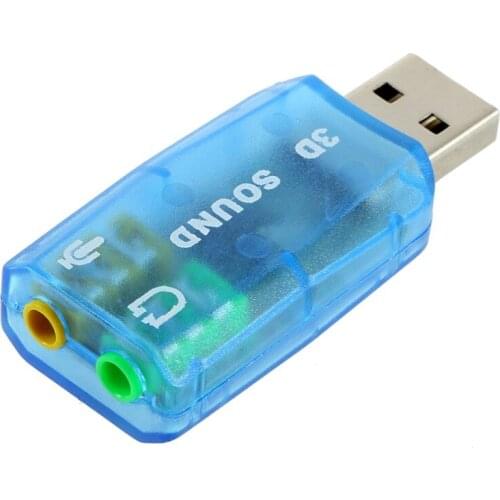 Portable Compact 3D Audio Card USB 1.1 Mic / Speaker Adapter 7.1 CH Surround Sound for PC Computer Laptop