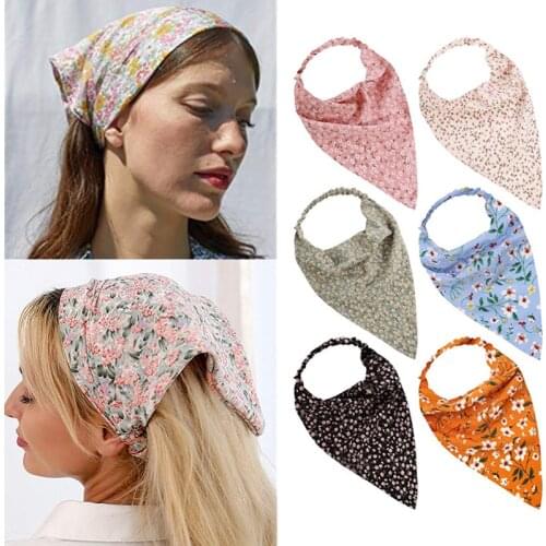 Vintage Flower Print Bandana Headbands for Women Girls Elastic Hairband Turban Hair Bands Hair Accessories Headwrap бандана