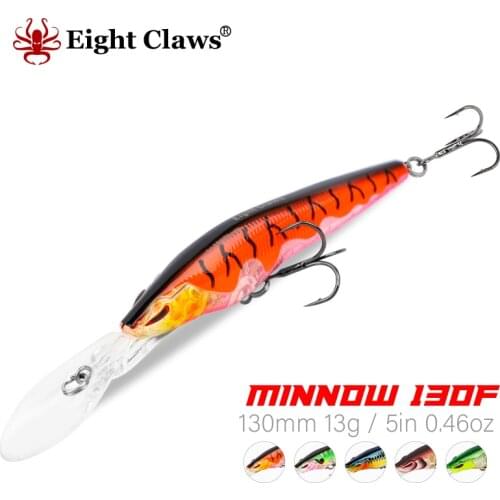 EIGHT CLAWS 130F Jerk Minnow Lure Hard Fishing Bait 130mm 13g Magnet Weight Transfer Floating Water Jerkbait Wobbler Crankbait