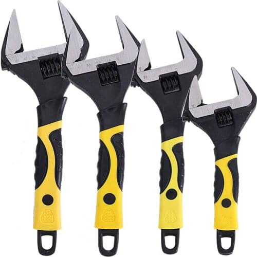 6/8/10/12" Adjustable Wrench Antiskid Large Open End Adjustable Wrench Universal Spanner Household Tool Car Repair Bathroom