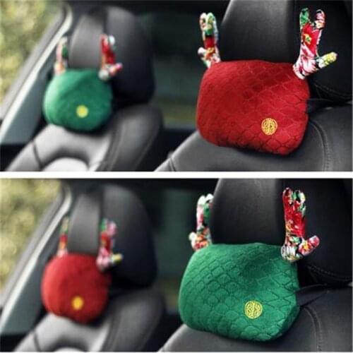 Christmas Creative Deer Antlers Auto Seat Head Neck Rest Headrest Pillow Car Neck Pillow Personalized Car Pillows