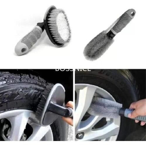 Car Tyre Tire Cleaning Brush T-Type Multifunctional Wheel Hub Brush Car Washing Tool Car Cleaning Soft Brush Protect Wheel