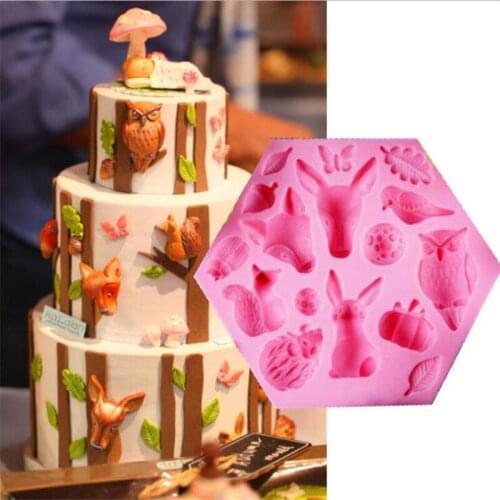 Animals Silicone Molds Fondant Birthday Cake Decorating Tools Candy Clay Chocolate Gumpaste Moulds