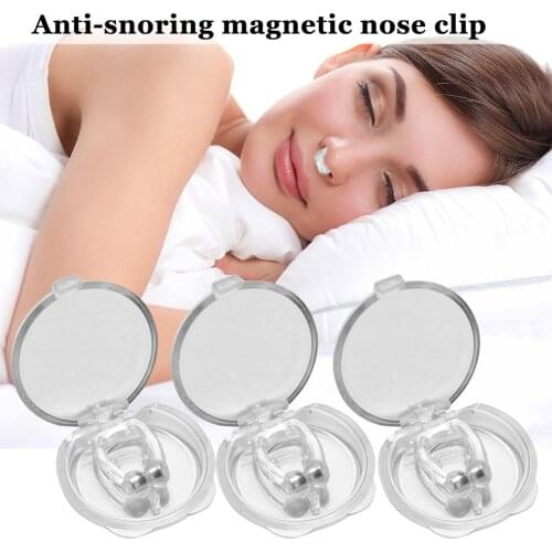 Silicone Magnetic Anti Snore Stop Snoring Nose Clip Sleep Tray Aid Improve Breathing During A Cold For Walking And Jogging
