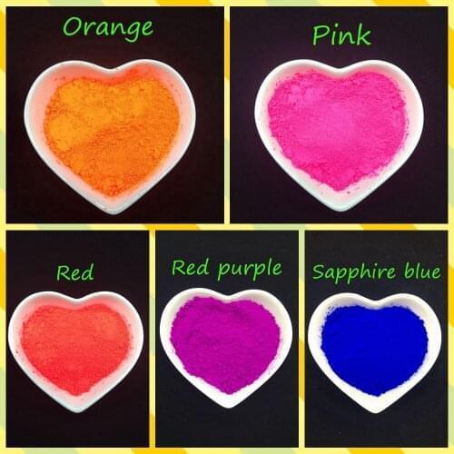 Mixed 5 colors,20g per color Nail Polish Nail Decorations Neon Pigment Fluorescence Effect Nail Glitter Fluorescent Powder100g