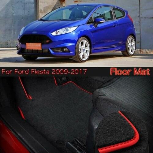 SmRKE For Ford Fiesta 2009-17 Car Floor Mats Carpets Customized Antiskid Hydrophil Fiber Front & Rear Full Set LHD RHD