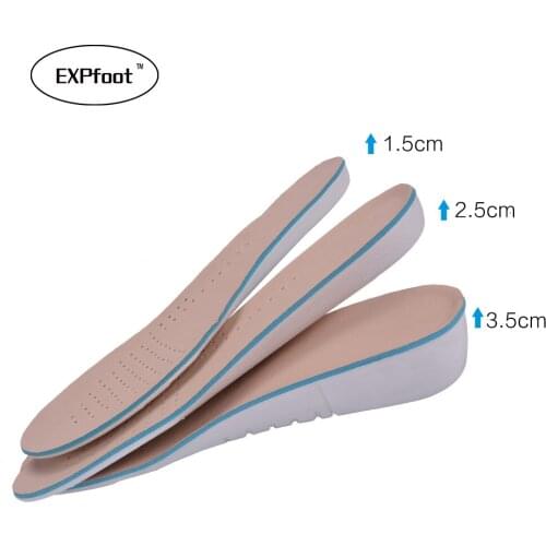 Unisex Height Increase Insoles Natural pigskin Shoes Lift Orthotics Insole adjustable light weight Insert Pads 1.5cm 2.5cm 3.5cm