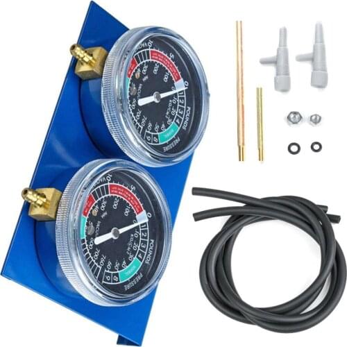 2pcs Motorcycle Carburetor Vacuum Gauge Balancer Synchronizer Tool W/Hose Kit With Vacuum Hose Connectors Accessories
