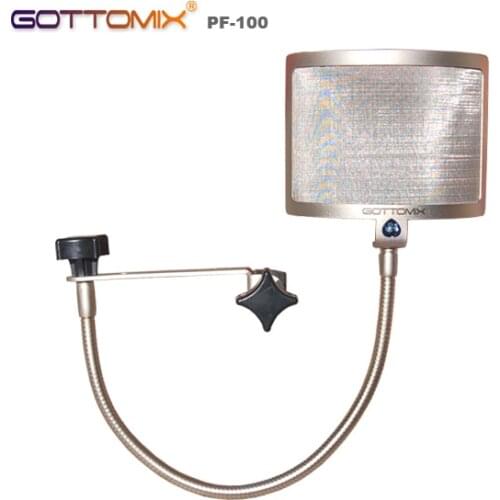 Gottomix PF-100/ PF100 Advanced Metal Microphone Pop Filter Blowout Cover/Slobber Cover For Broadcasting And Recording