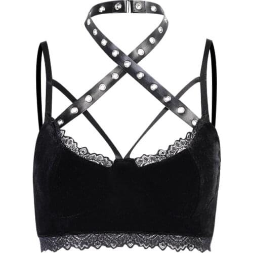 New Gothic Punk Print Backless Casual Hot Girl Top Streetwear Summer Sexy Women Black Slim Oblique Shoulder Vest