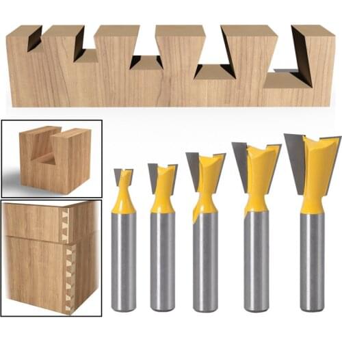 1Pcs 8mm Shank Dovetail Joint Router Bits Slotting Knife Woodworking Engraving Bit Milling Cutter for Wood Accessories
