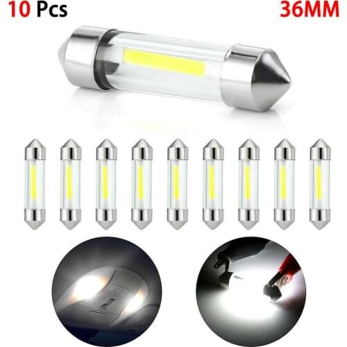 10Pcs COB C5W 12V LED Festoon 36mm Car Dome Map Lamp License Plate Light Bulb Drop Shipping