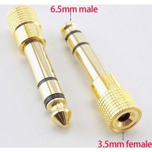 2pcs 3.5mm Female to 6.5mm Male Jack Audio Connector Stereo Headphone Transmitter Mic Guitar Adapter Microphone W17