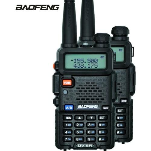 2Pcs BaoFeng UV-5R Ham Two Way Radio 5W VOX FM CTCSS/CDCSS Classic Design Walkie Talkie & PTT Earpiece handheld scanner