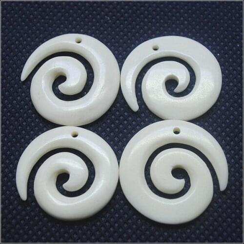 2pcs natural bone beads accessories carving bone for earring items diy beads 35x18mm white colors jewelry findings