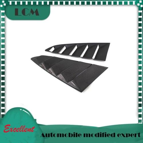 For-Mustang 2015 2016 2017 Carbon Fiber Add On Style Side Window Quarter Scoop Louvers