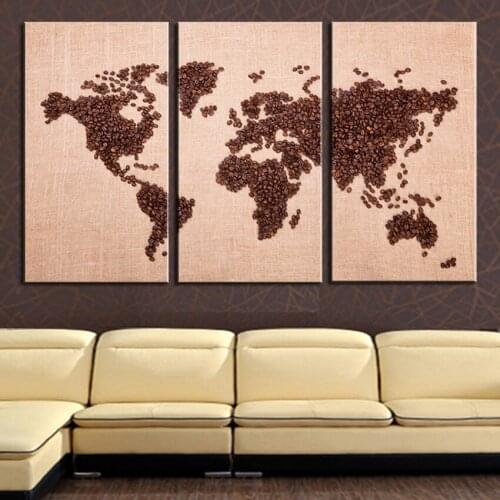 3 Pcs Hot Sell Abstract Pink Map Painting Canvas Art HD Picture Print Painting Canvas Painting For Home Decor No Frame