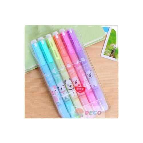 6pcs/lot) Kawaii cartoon animal design Highlighter,gift cute colorful pens(ss-1101)