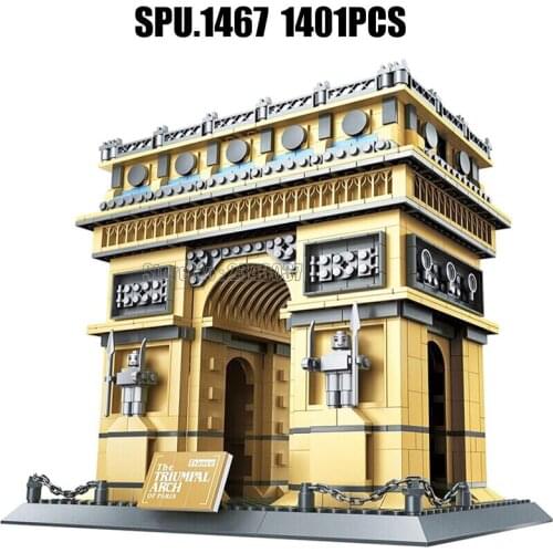 8021/5223 1401pcs France Worlds Landmark Architecture Triumphal Arch Of Paris Building Block Toy
