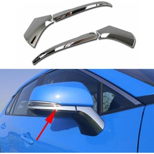 Car Chrome Rearview Mirrors Trim Strips Fit For Toyota RAV4 2019 2020 Auto Rear View Mirror Cover Protector Accessories