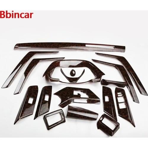 Bbincar 17PCS ABS Carbon Fiber Paint Front Dash Board Air Vent Panel Inner Door Interior Accessories For Toyota RAV4 RAV 4 2014