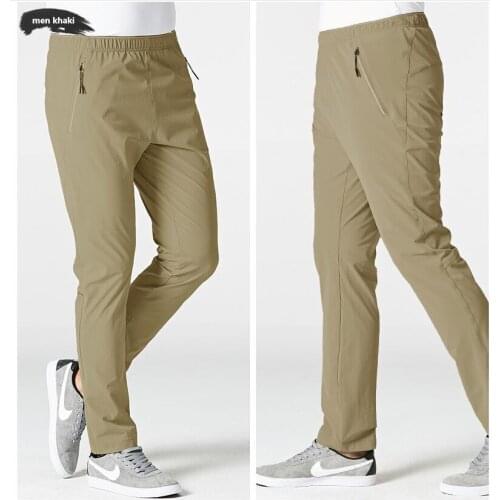Mens quick-drying pants thin section spring summer outdoor Hiking climbing trekking plus size elastic breathable trousers L-6XL