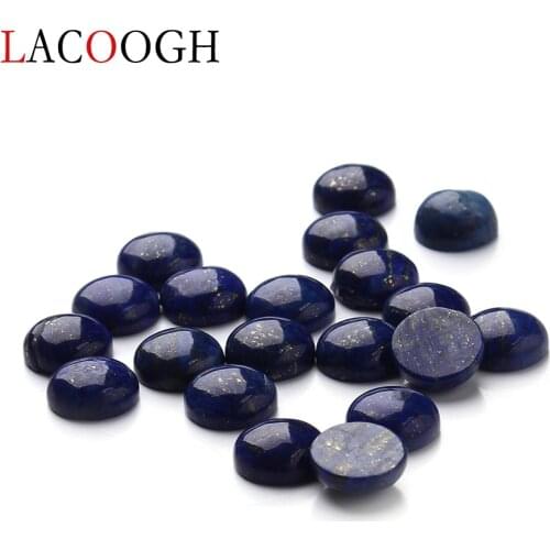 Wholesale 10pcs/lot Dia 4/6/8/10/12/14/16 mm Round Flat back Lapis Lazuli Stone Cabochons Beads for DIY Jewelry Making