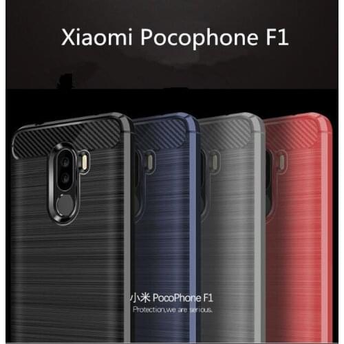 For Xiaomi Pocophone F1 Poco F 1 Phone Case Carbon Fiber Shockproof TPU Back Cover Case for Xiaomi Pocophone F 1 A2 Lite 6 Pro