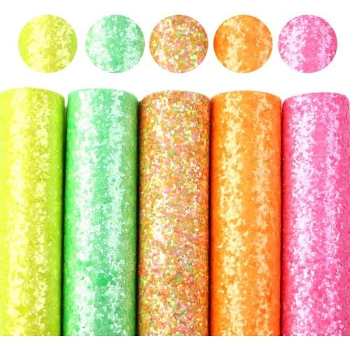 David accessories 5pcs/set A5 15*21cm Chunky Glitter Faux Leather Sheets DIY Bow Shoes Bag Synthetic Leather Fabric,1Yc9250