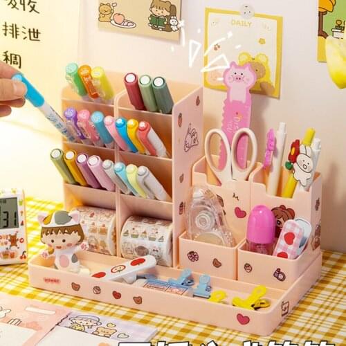Oblique Pen Holder Child Girl Penholder Desktop Ins Simplicity Modern Stationery Storage Box Student