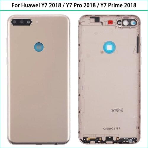 New Y7 2018 Battery Cover For Huawei Y7 2018 / Y7 Pro 2018 / Y7 Prime 2018 Phone Back Rear Housing Case Cover Lid